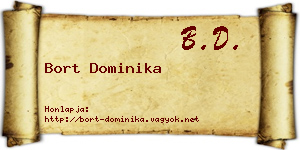 Bort Dominika névjegykártya